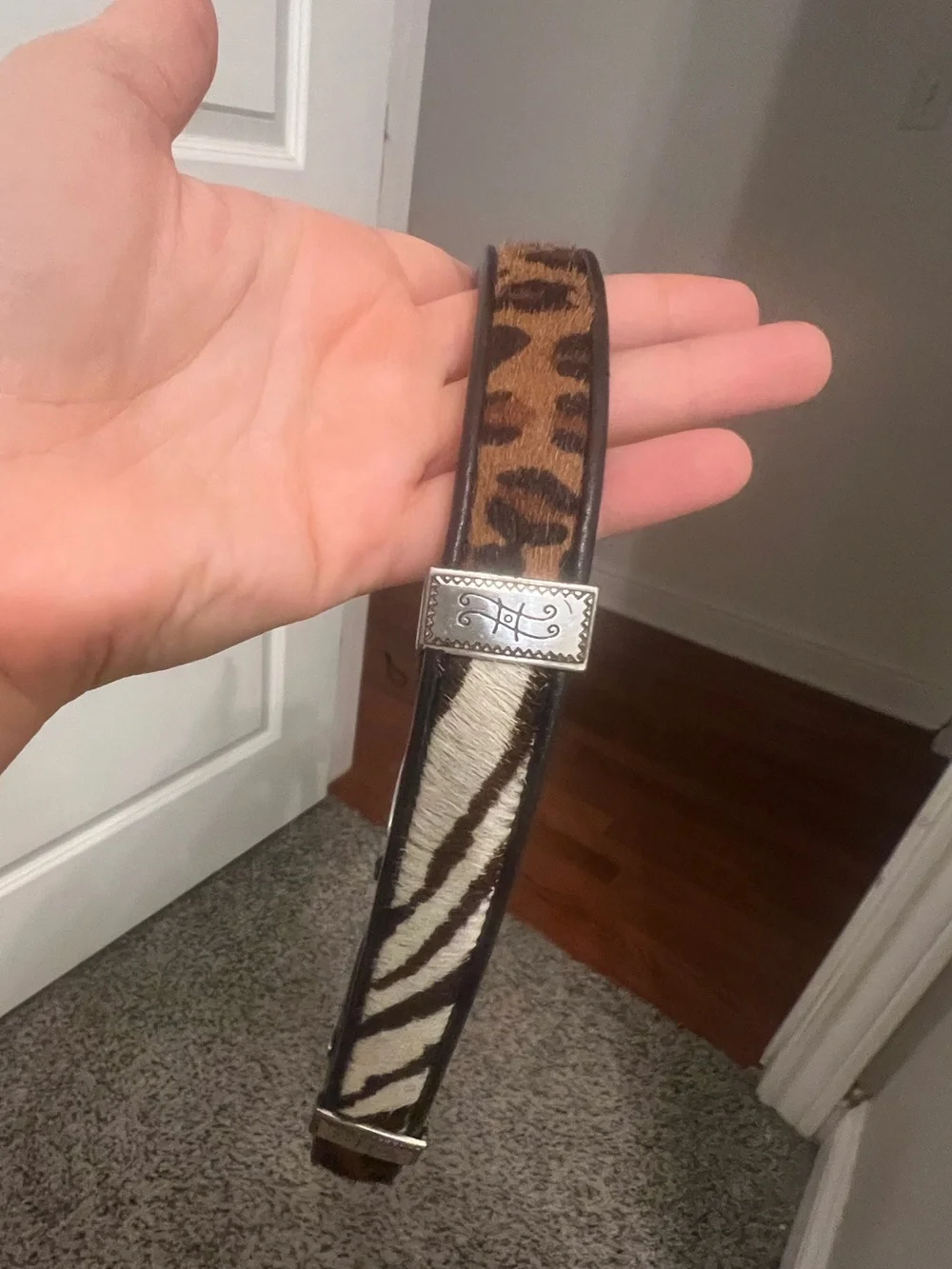 Brighton Leopard & Zebra Calf Hair Leather Belt
